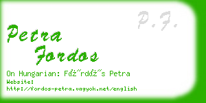 petra fordos business card